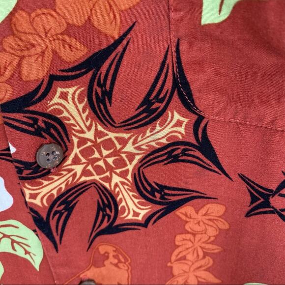 Rust brown Big Dogs Hawaiian shirt men’s size large - Picture 8 of 9